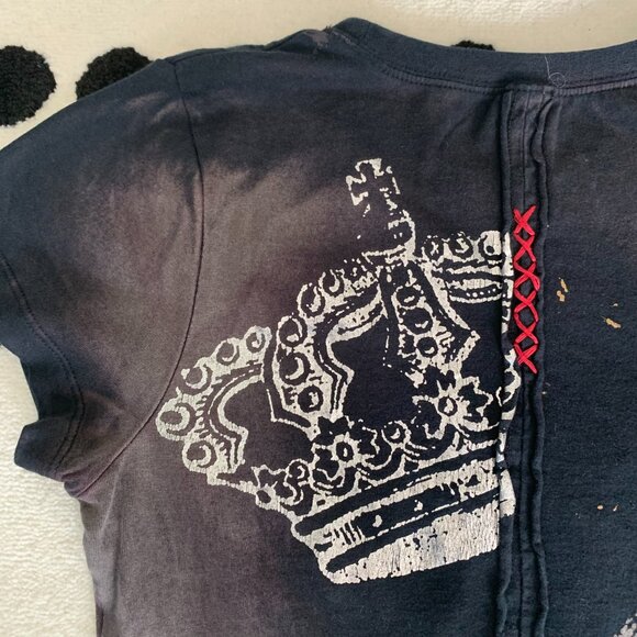 Rebel Spirit Black Embroidered Graphic Royal Way Of Life Shirt T-Shirt - Picture 5 of 12